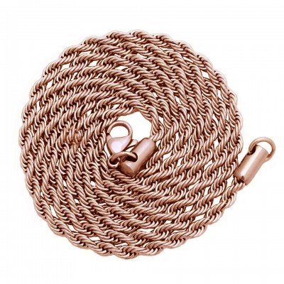 Lant franghie rope 3mm. din otel inoxidabil, auriu rose