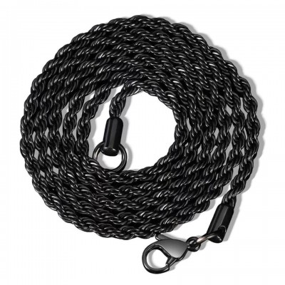 Lant franghie rope 3mm. din otel inoxidabil, negru