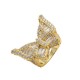inel auriu pentru femei tip ghiul fluture incrustat cu cristale tip baguette semipretioase din zircon CZ