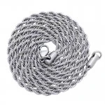 franghie rope 3mm. din otel inoxidabil, argintiu 