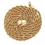 franghie rope 3mm. din otel inoxidabil, auriu 